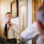 groom in the mirror