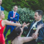 girls teasing the groom