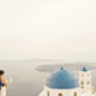 blue dome elopement photo in santa irene santorini