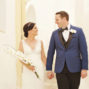 couple photo on their elopement in santa irini santorini