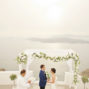 couple with elopement celebrant in santa irini santorini